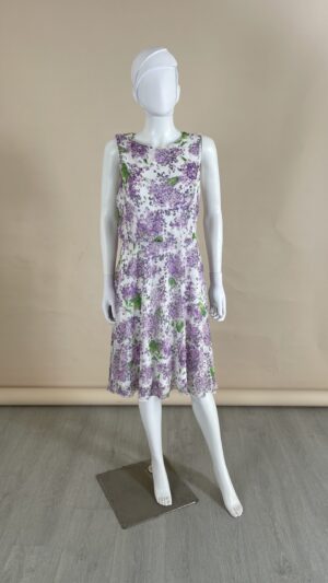 فستان كت ابيض ورد موف قصير lavender dress