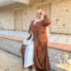 فستان ستان بني
