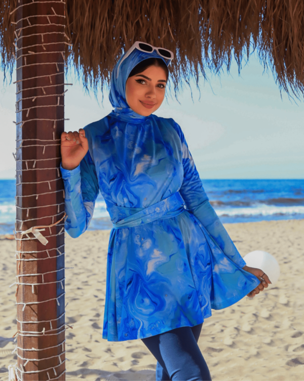 Marshmallow burkini top and head cover