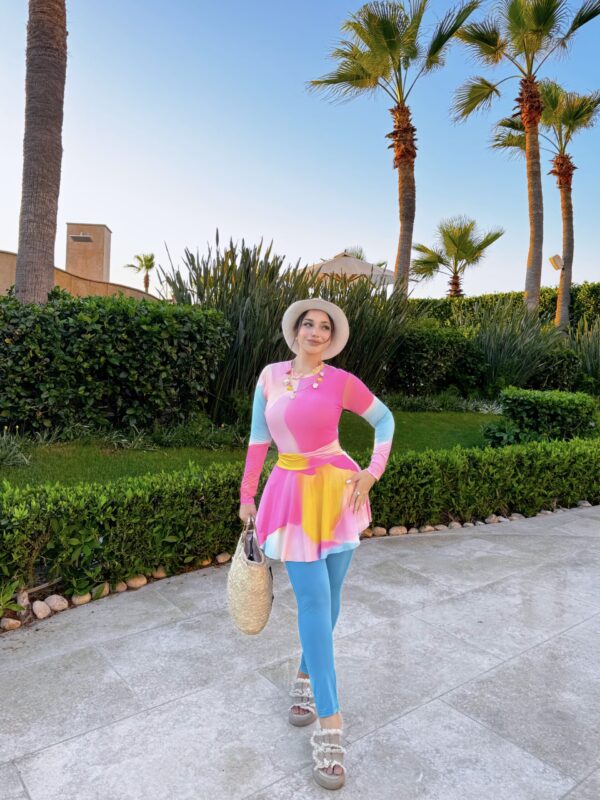 galaxy burkini colorful top + swim leggings