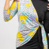 Butterfly burkini top only فتاه ترتدي مايوه أسود وبه طباعة ملونة بوركيني BUTTERFLY BURKINI كالفراشة