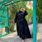 فستان بوبلين أسود