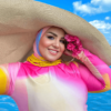 Rainbow Burkini Top and Head Cover
