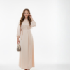 فستان ستان سادة بيج Plain Satin Dress
