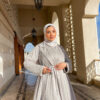 silky gray abaya