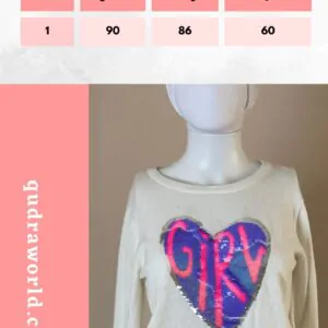 White sweater with a purple heart
