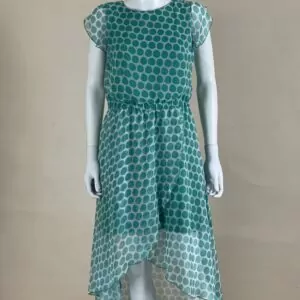فستان شيفون اخضر منقط