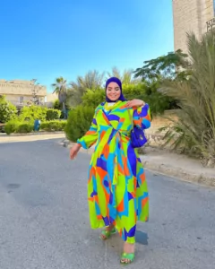 فستان ستان الوان اورانج