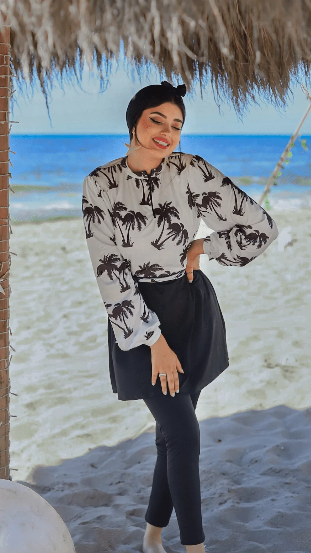 Palm Burkini Top and Pants