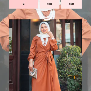 فستان ستان بني