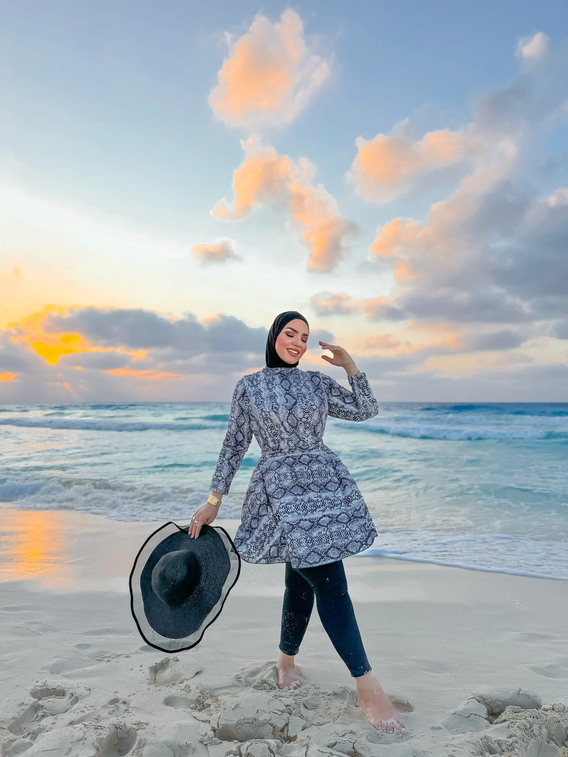 Burkini snake print Top and Pants