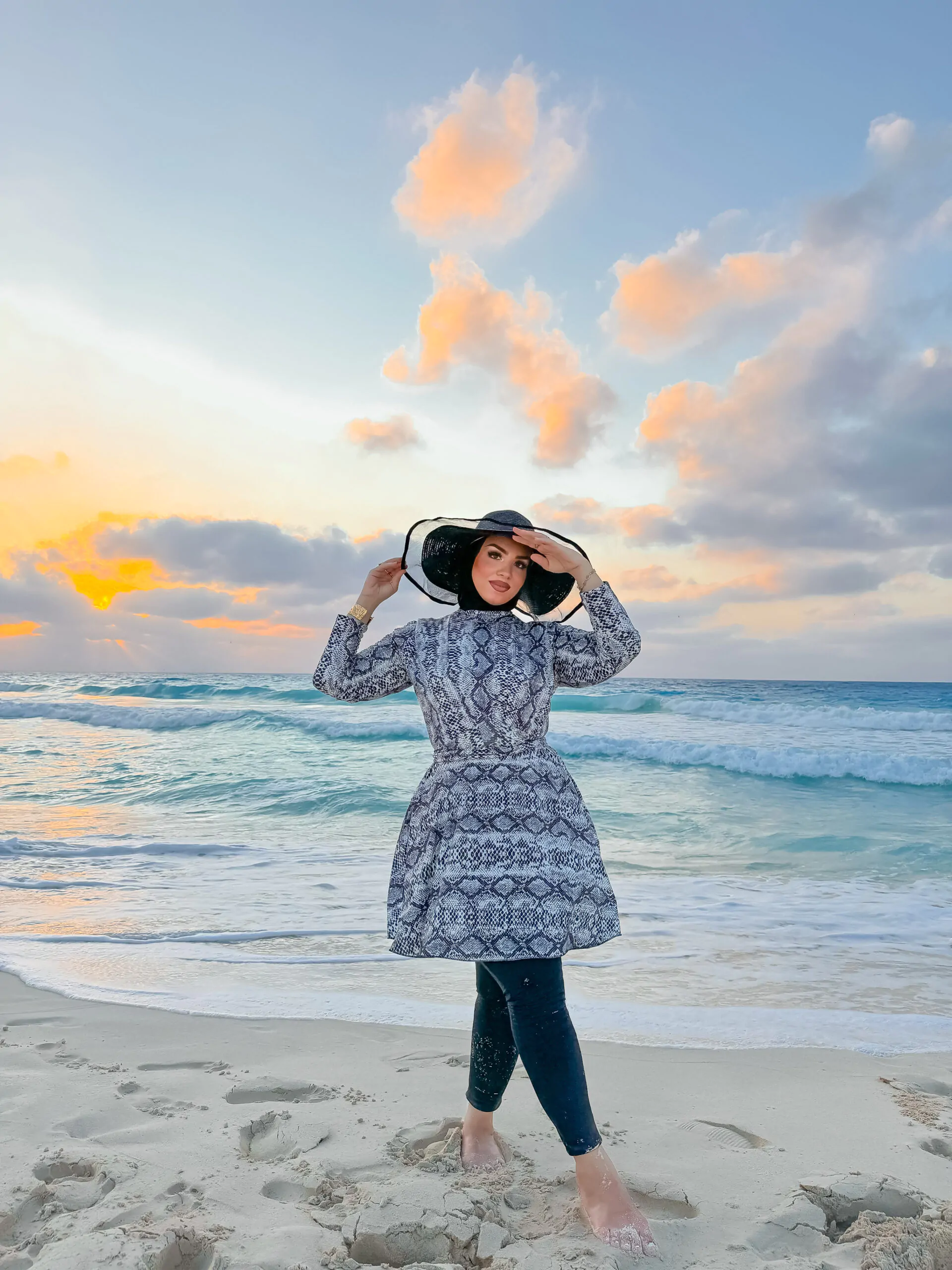 Burkini snake print Top and Pants