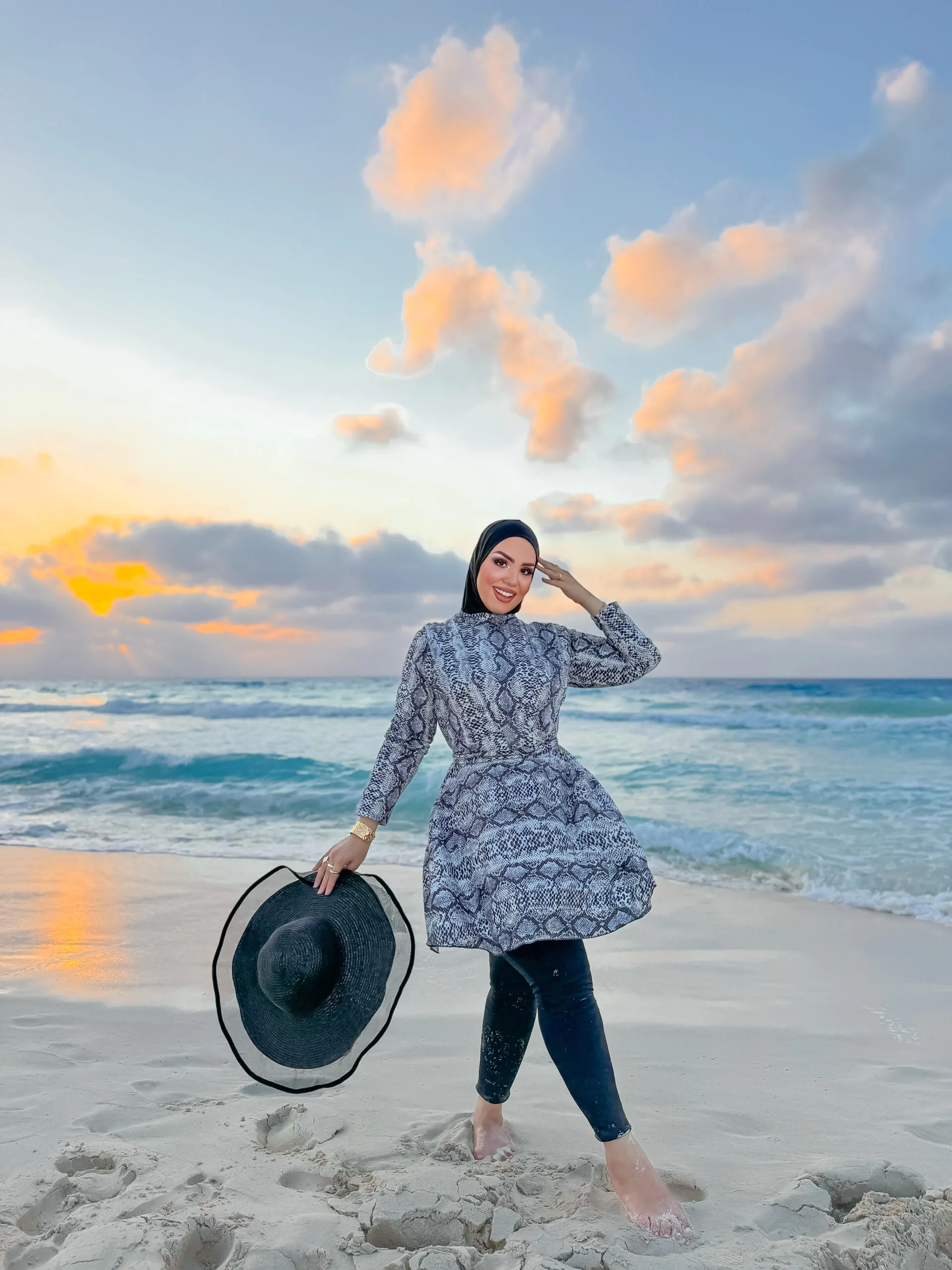 Burkini snake print Top and Pants